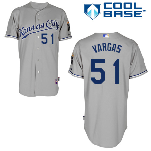 Jason Vargas #51 Youth Baseball Jersey-Kansas City Royals Authentic Road Gray Cool Base MLB Jersey
